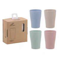 eco friendly healthy wheat straw biodegradable mug cup for water coffee milk juice tea 4pcs