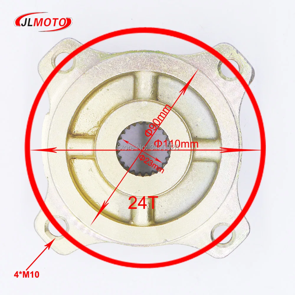 Задняя Ступица колеса 24T 110 мм * 4 подходит для Китая 110cc 150cc 200cc 250cc Go Kart Golf Cart Buggy Karting