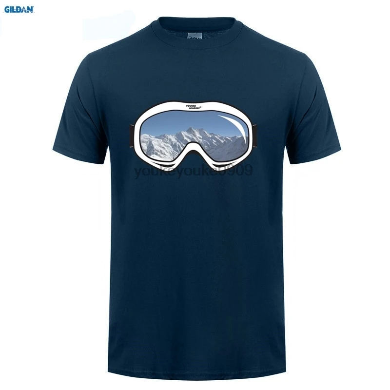 GILDAN Skier Goggles T-SHIRT Him Her Mountain Snowboard Skiinger Skiser Funny Gift Birthday Loose Short Sleeve Mens T Shirts | Мужская