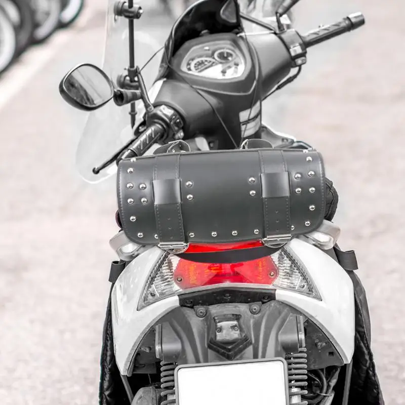 VODOOL Universal Vintage Motorcycle Saddle Bags Waterproof PU Leather Side Luggage Tool Tail Bag Organizer Storage For Harley |