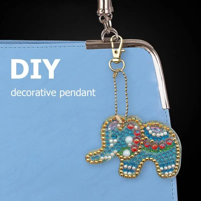 5 шт. DIY Полный особой формы алмазов картина Слон брелок брелки для ключей