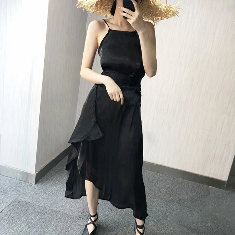 TWOTWINSTYLE Элегантный рукавов женское платье ремень высокая Талия Повязки