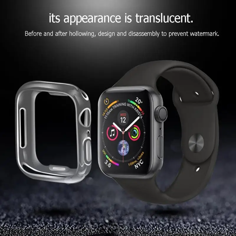 Ультратонкий Мягкий защитный чехол из ТПУ с полупокрытием для Apple Watch Series 4