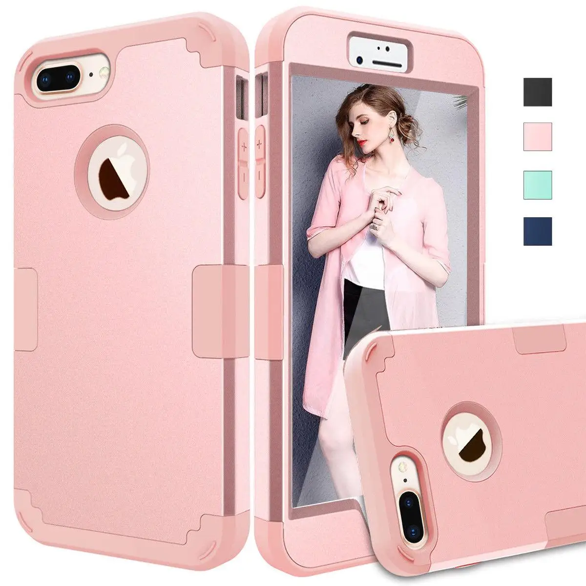 Luxury Shockproof Rugged Hard Phone Case For iPhone 7 Plus Hybrid PC+TPU Rubber Armor Back Cover 8 |