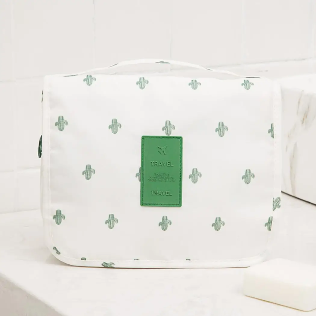 Foldable Storage Bag with Hook Cosmetic Casual Bathroom Travelling Travel Square Solid Print | Дом и сад