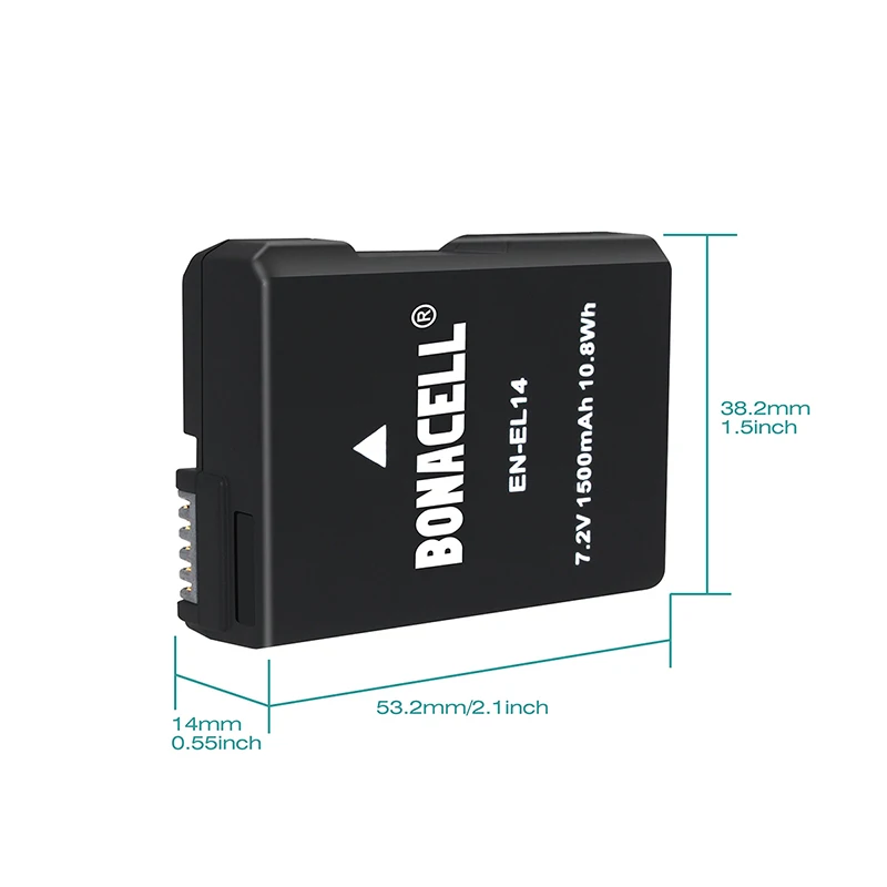 Литий ионные аккумуляторы bonacell 2 шт. зарядное устройство с ЖК дисплеем и USB для Nikon