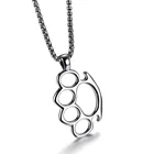 Мужское ожерелье с подвеской, серебряное ожерелье из нержавеющей стали в стиле хип-хоп, Байкерский символ, мужское колье, ювелирное изделие, бесплатная коробка, цепь 24