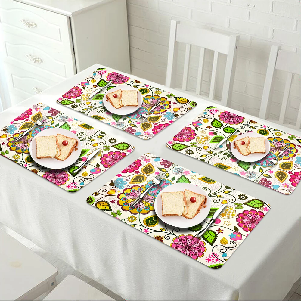 12 шт. кухонный коврик для обеденного стола с принтом PP пластиковый