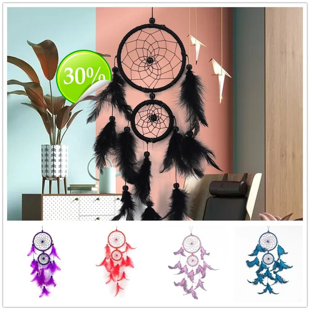 Ручная работа Ловец снов украшения из перьев для автомобильной стены домашний
