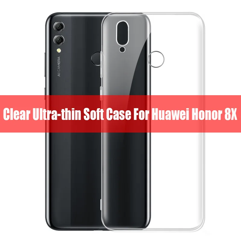 Ультратонкий Прозрачный мягкий чехол для huawei Honor 8X прозрачный силиконовый Полный