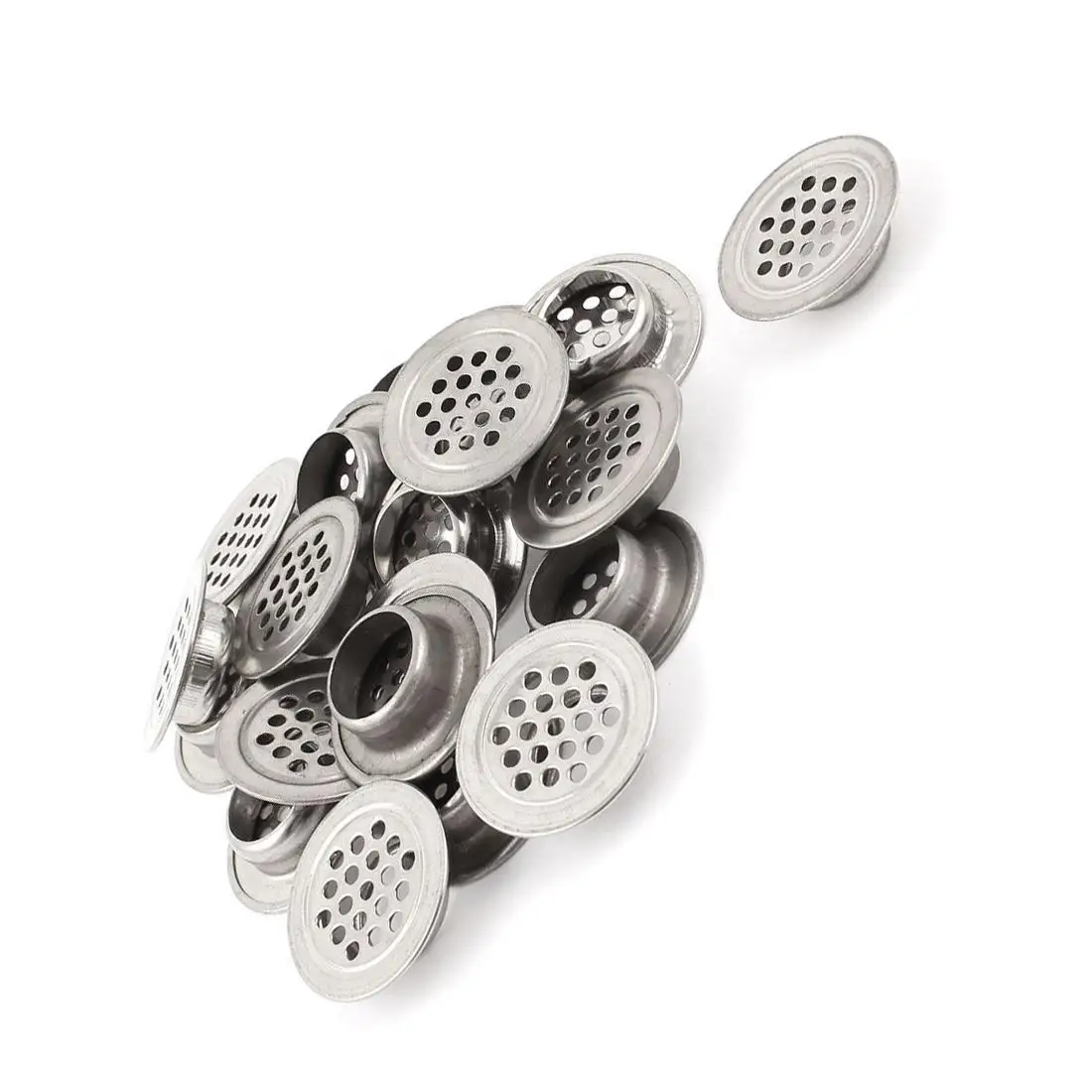 Вентиляционная решетка из нержавеющей стали Круглая Серебряная цветная