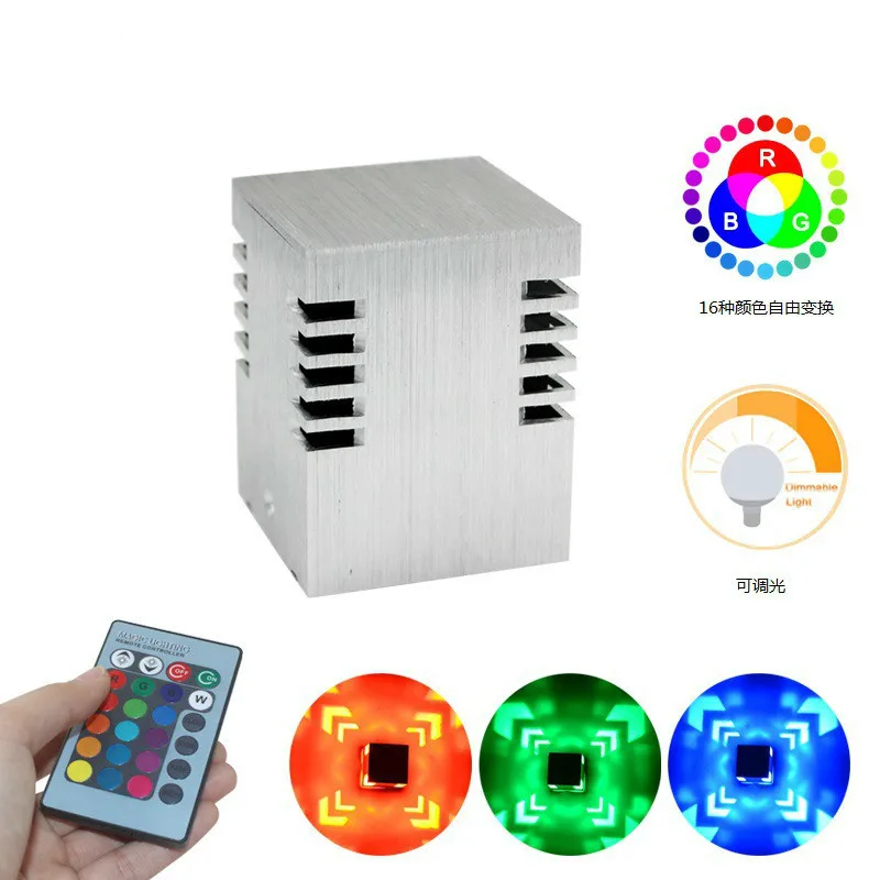 Квадратная Современная прозрачная настенная лампа Kong из алюминиевого сплава с