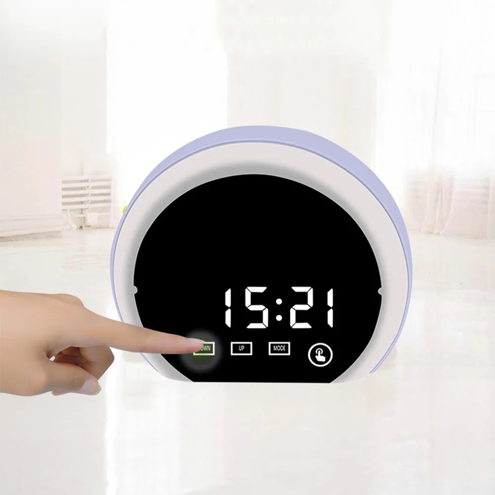 TS-S22 цифровой светодиодный Зеркало Часы с термометром и гигрометром декоративные