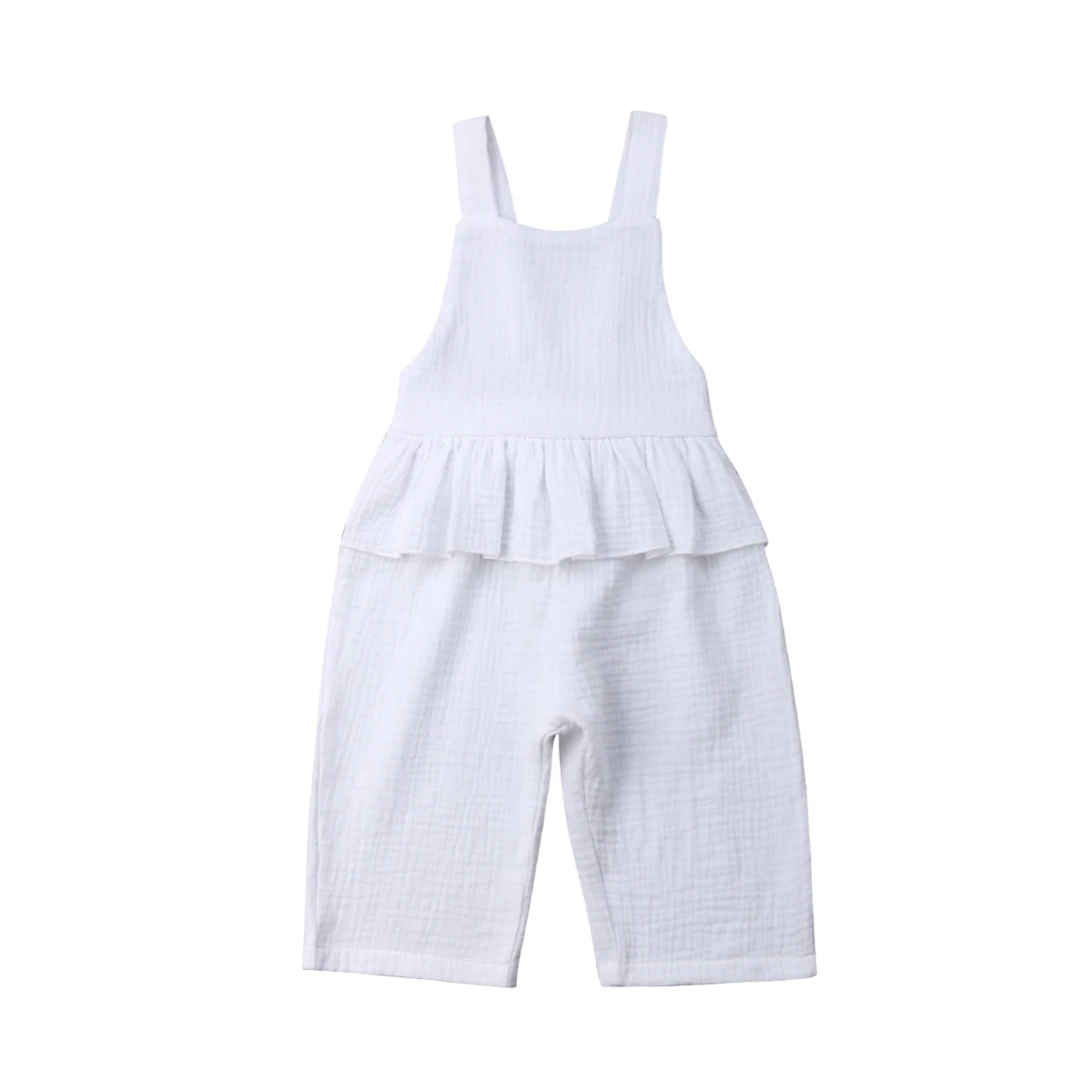 Детский летний комбинезон с открытой спиной для девочек однотонный без рукавов