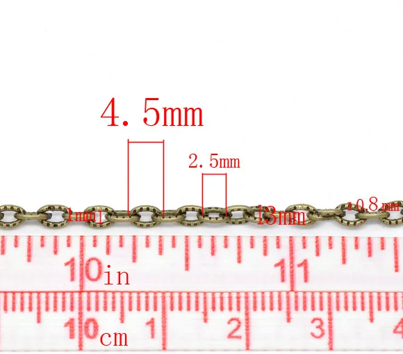 DoreenBeads 10 м бронзовый тон текстурированная звено открытая цепь 4 5x3 мм (B13521) yiwu|jewelry