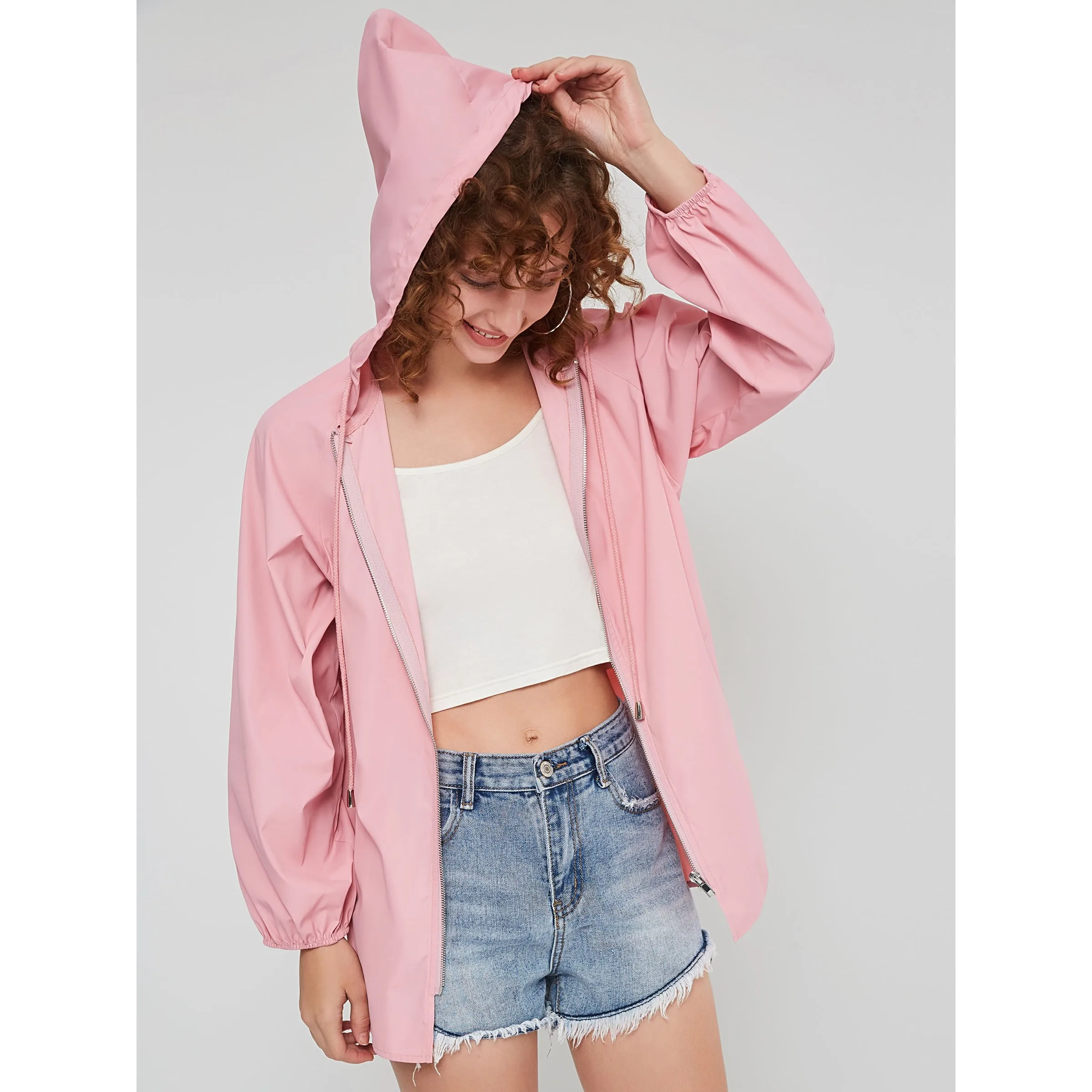 Women Long Coats Casual Winter Pink Elegant Plus Size Straight Nylon Hooded Zipper Plain Pocket Female Fashion Fall OL Overcoats | Женская