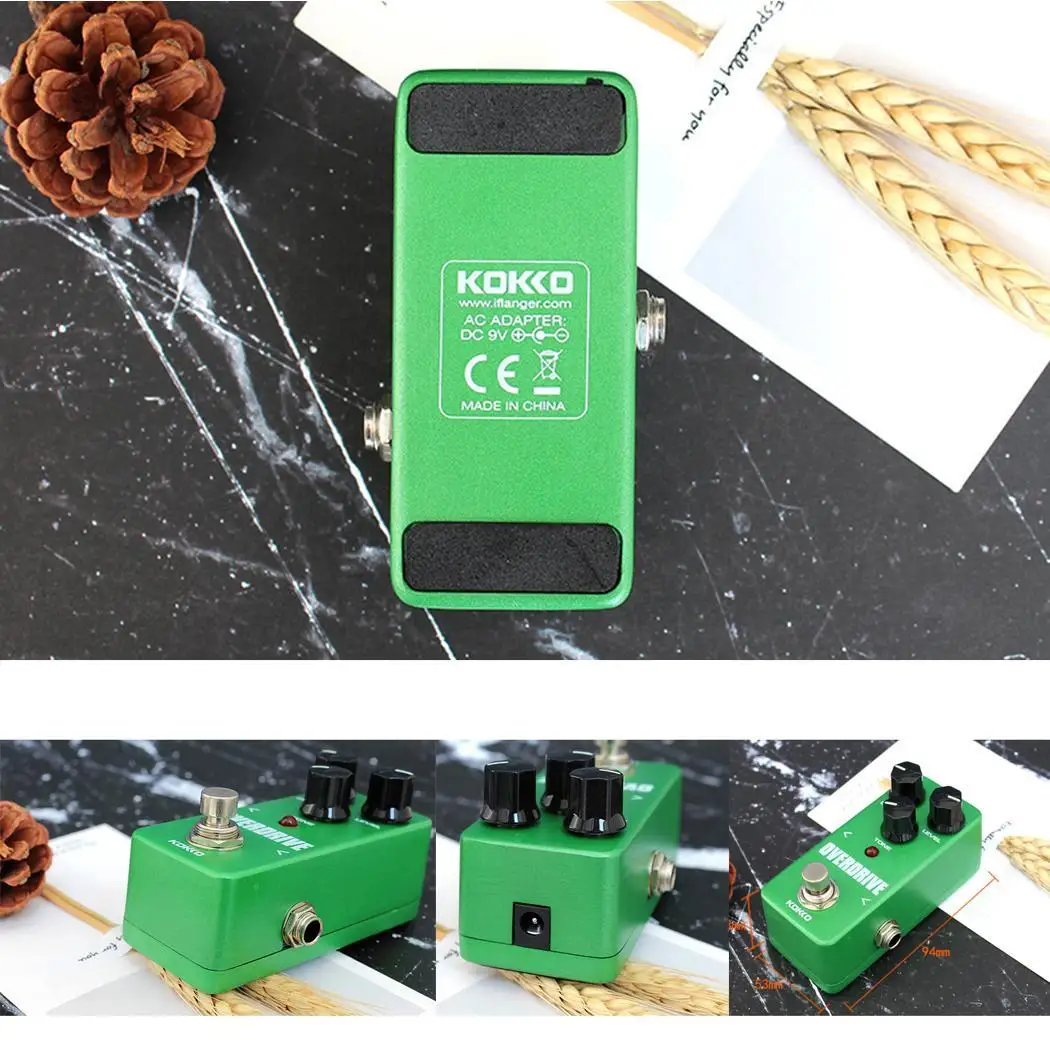 Kokko FOD3 портативный Overdrive электрогитары DC адаптер педаль эффектов квадратный