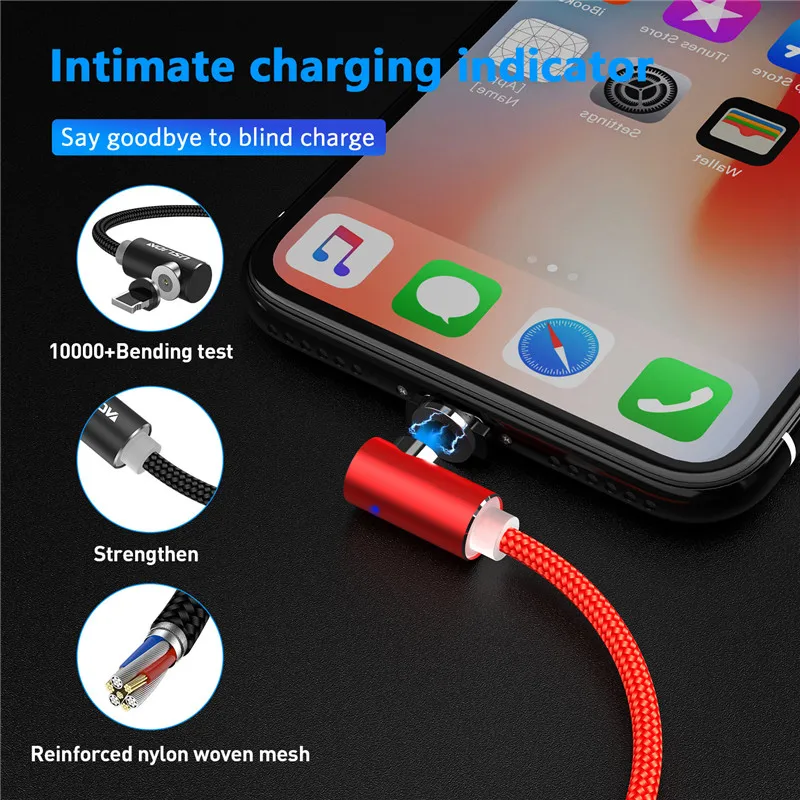 USLION Быстрый Магнитный кабель Micro USB Type C зарядное устройство для iPhone XS X R Samsung S10 S9