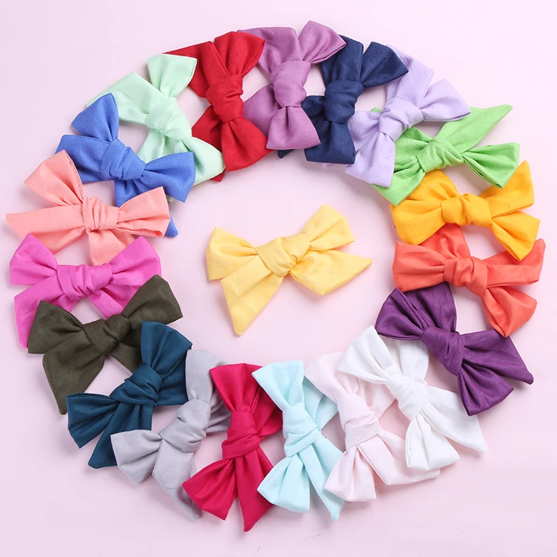 

12 pcs Handmade Bows Girls Hairpins ,Kids School Girls Knotbows Fabric Linen Hair Clips,10*8 cm Hair Barrettes For Girls Hair