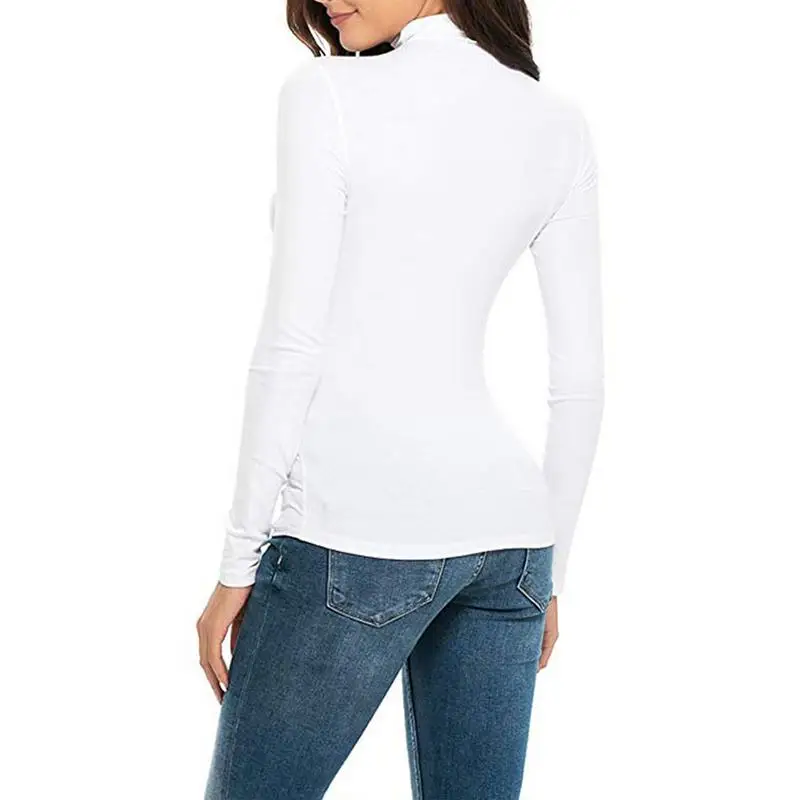 Классический Модный женский топ с длинными рукавами и круглым вырезом весенний