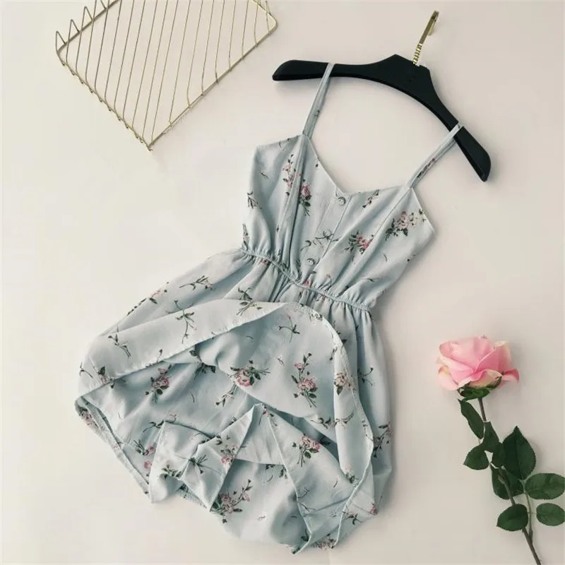 Летнее пляжное платье с цветочным принтом Vestidos эластичные платья высокой талией