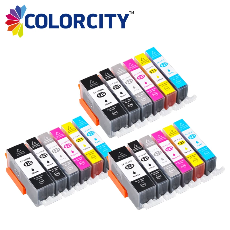18 шт. PGI 520 CLI 521 pgi картридж для canon PIXMA IP3600 IP4600 IP4700 MX860 MX870 MP540 MP550 MP560 MP620 630|Чернильные