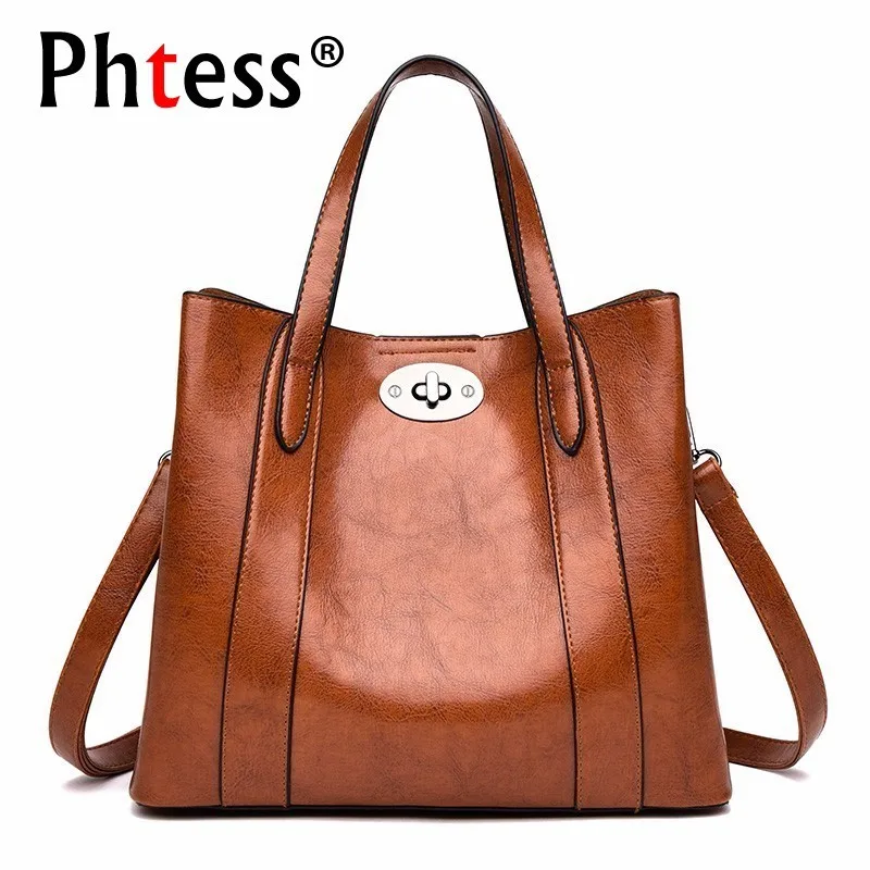 

2019 Women Leather Handbags High Quality Sac A Main Tote Bags For Girls Bolsa Ladies Hand Bag Vintage Shoulder Bag Top-handle