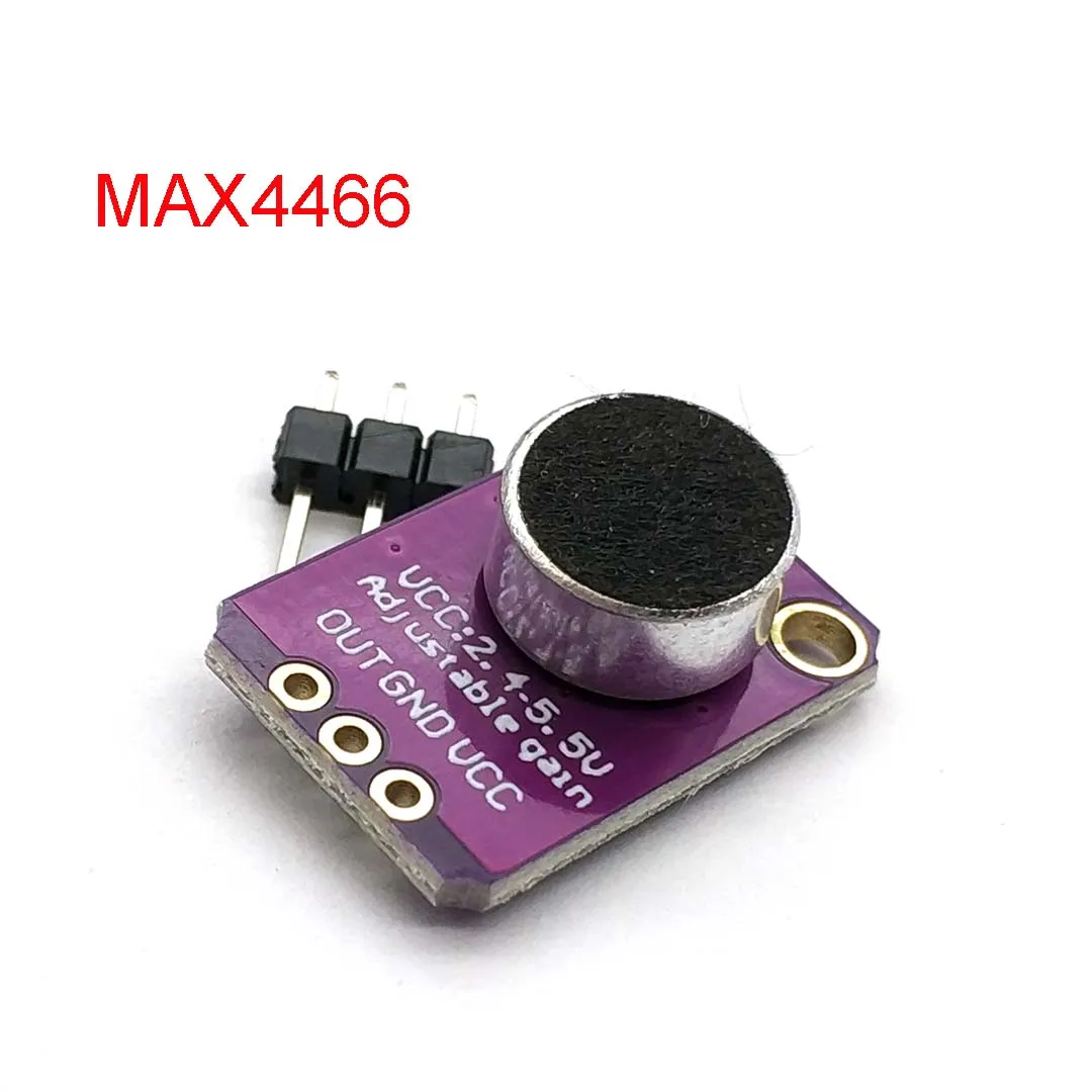 Фото GY-MAX4466 MAX4466 Electret микрофонный модуль усилителя с регулируемым коэффициентом усиления GND VCC Плата усилителя 2,4-5 в постоянного тока для Uno №1