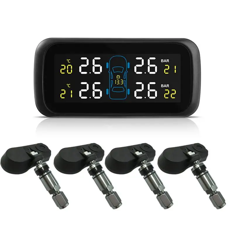 Автомобильный TPMS система контроля давления в шинах Солнечная энергия цифровой