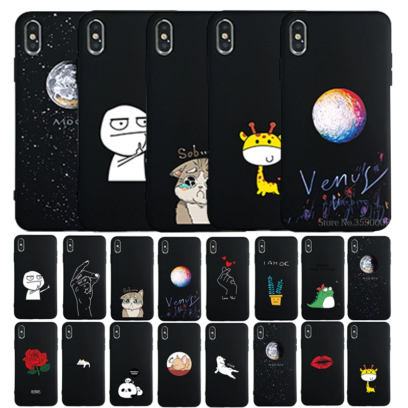 Мягкие силиконовые чехлы из ТПУ с изображением животных сердец для iPhone X XS Max XR