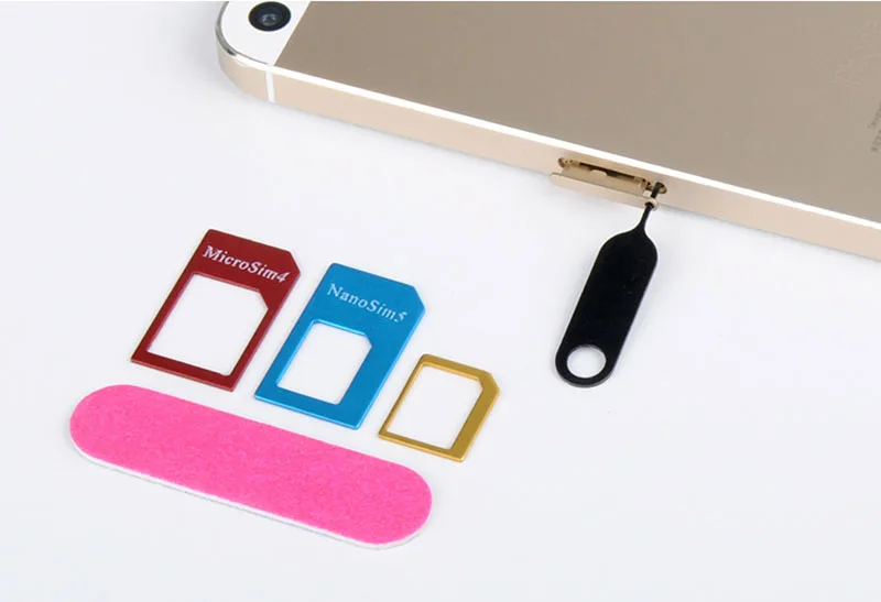 Металлические стандартные Адаптеры 5 в 1 Nano Micro SIM набор адаптеров слот для карты