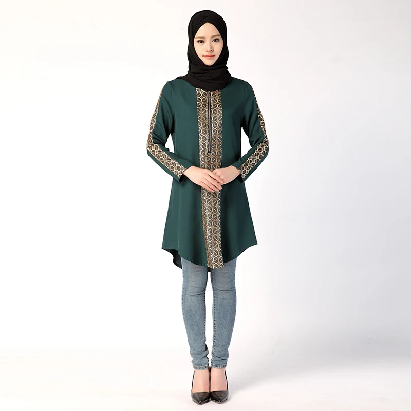 Женское платье с длинным рукавом Caftan белое выше колена в арабском стиле Турция