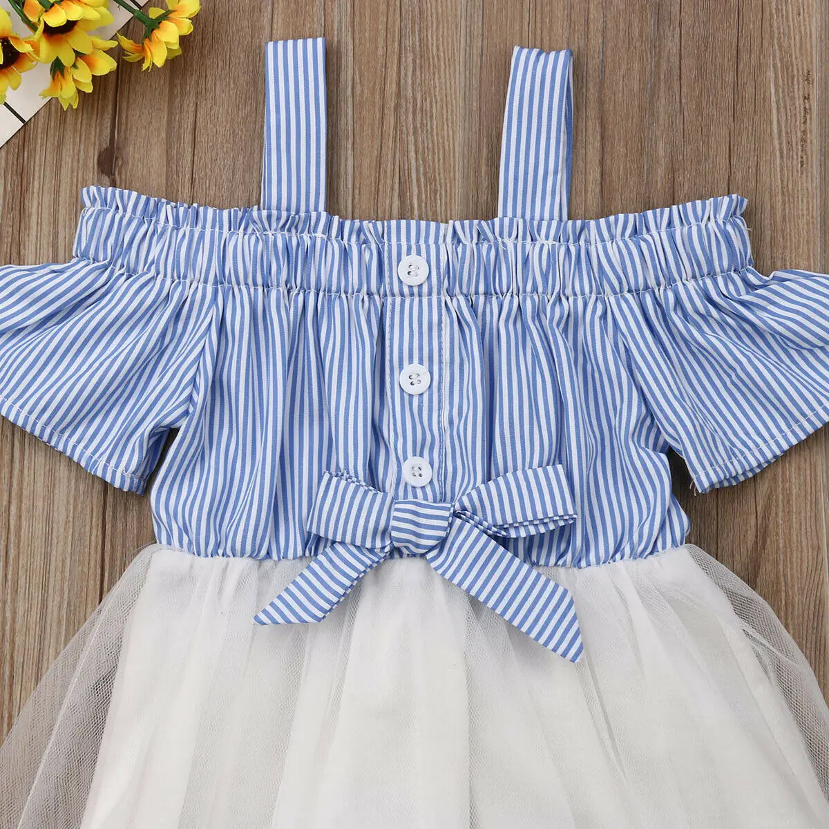 New Summer Toddler Kids Girls Off shoulder Strip Tutu Formal Pageant Party Dress Sundress Clothes | Детская одежда и обувь