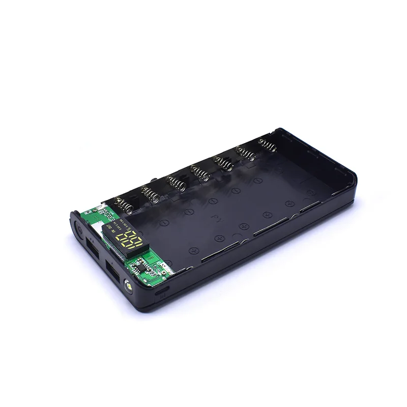 Новый Мощность банк аксессуар Связки 5 V 2.1a 2 USB 7X18650 DIY Bank Дело Комплект Батарея