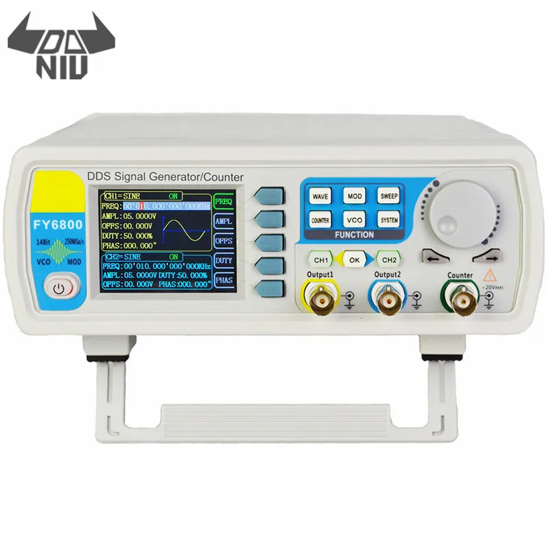 DANIU FY6800 2 канальный DDS генератор сигналов произвольной формы 14 бит 250MSa/s