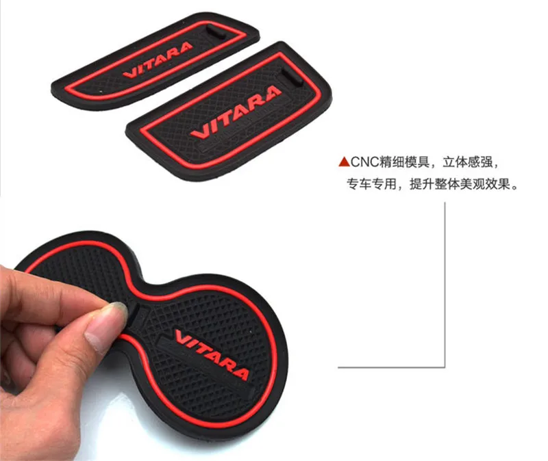 17Pcs Car Interior Gate Slot Mat Cup Holder Rubber Door Groove Latex Fit For VITARA 2016 |