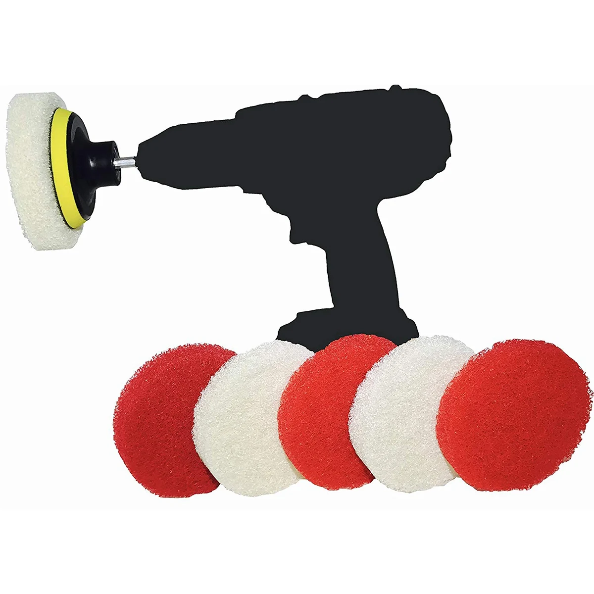 Drill Brush Scrub Pad With Attachment For Tile Sink Water Spot Fiberglass Tub Vinyl Floor Non-Scratch - Bathroom Scr | Дом и сад