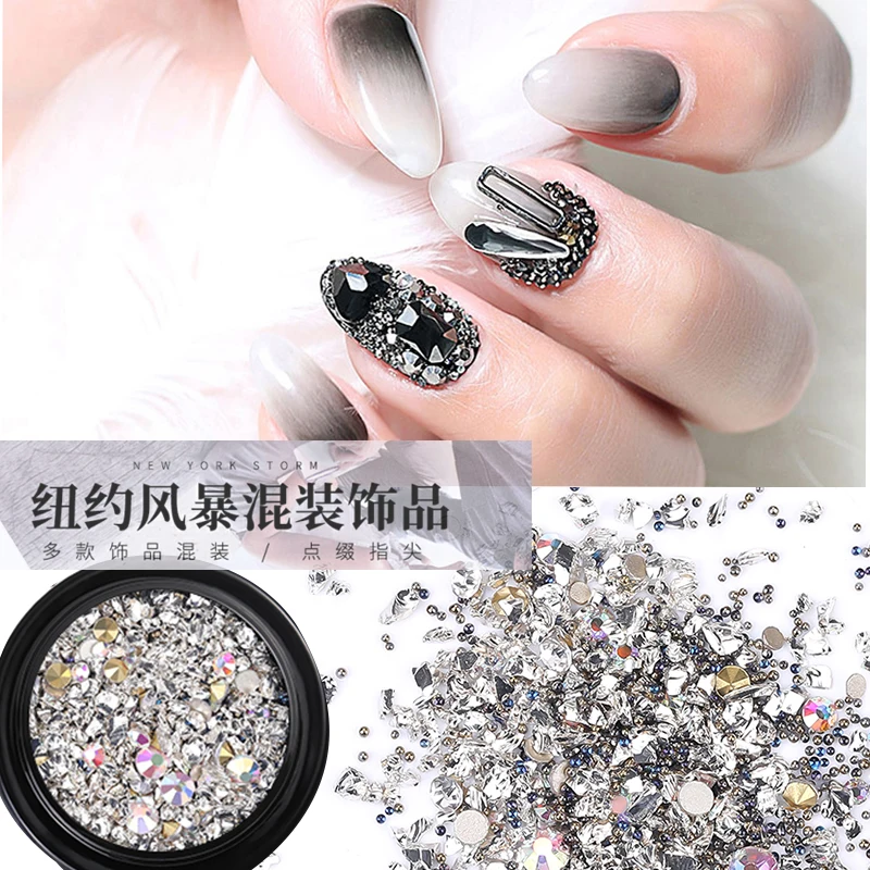 2019 Нью-Йорк дизайн ногтей Стразы украшения стеклянные камни для акрила uv