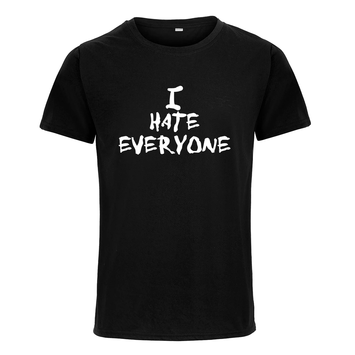 Хлопковые футболки с надписью I Hate Everyone A Lots Футболки унисекс короткими рукавами