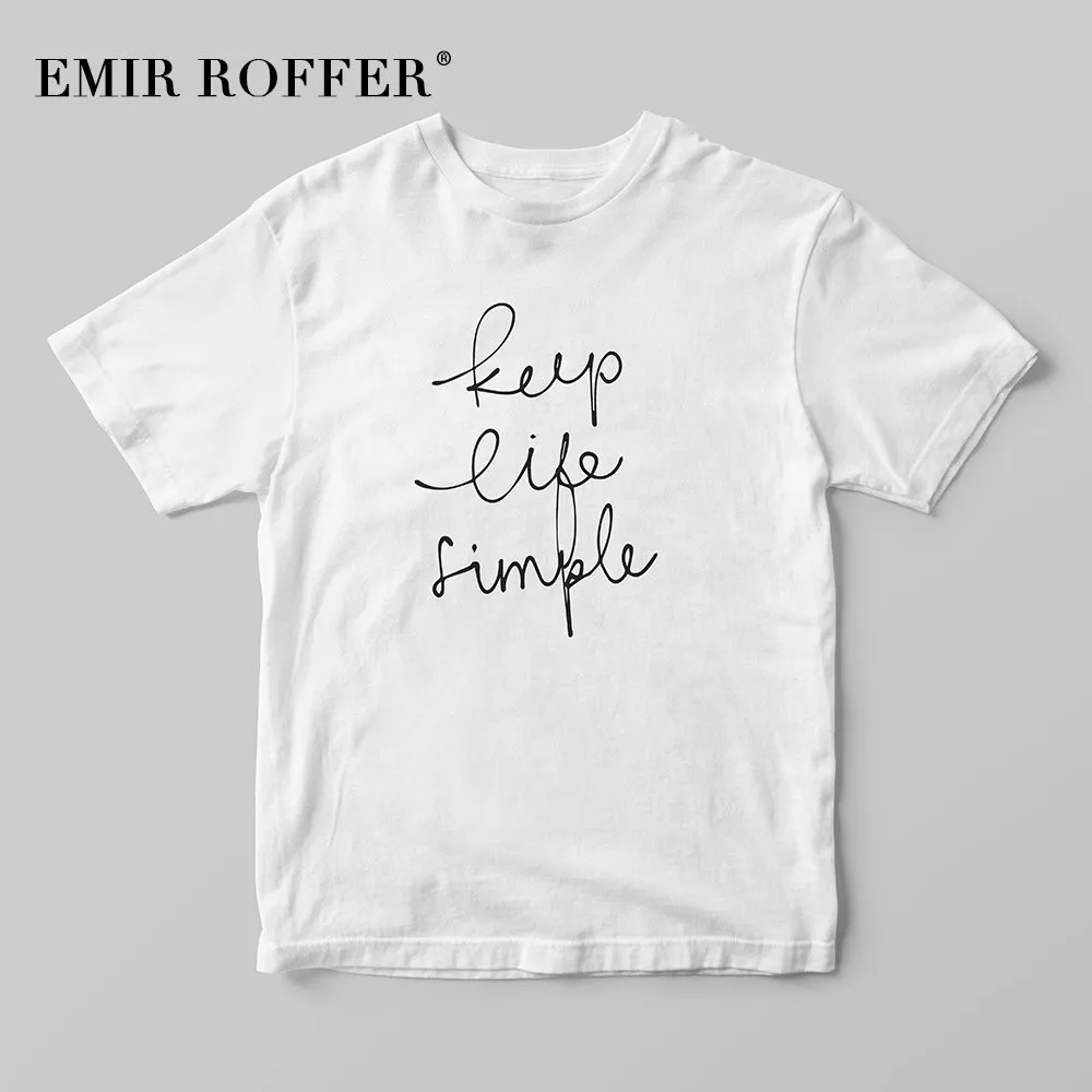 EMIR ROFFER Keep Life простая футболка Женские футболки из белого хлопка винтажные 90s