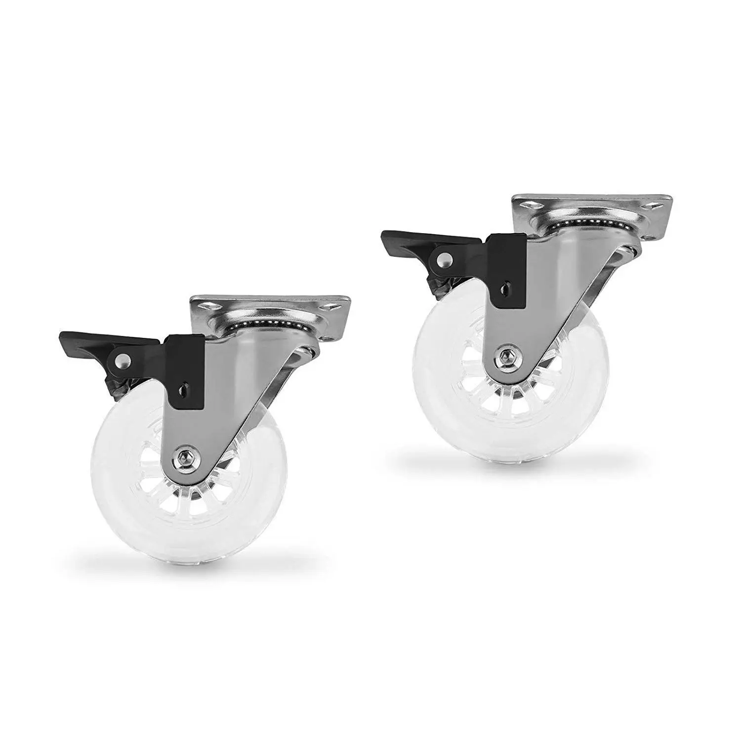 Набор из 4 колесиков для прозрачной мебели 75 мм с поворотным роликом|Ролики| |