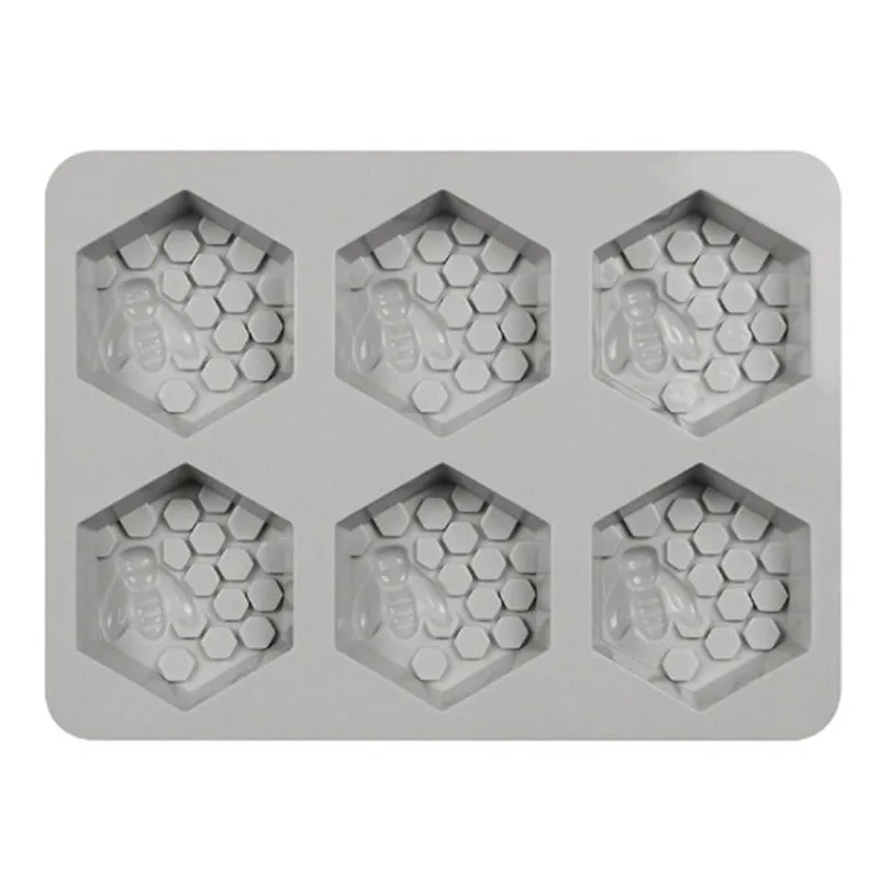Creative 6 Hole Honey Bee Soap Mold New Silicone DIY Handmade Craft 6L Multifunctional Practical Cake Decoration Mould | Дом и сад