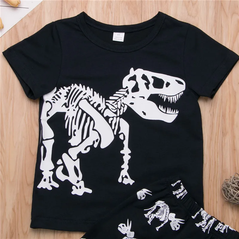 Одежда для мальчиков и девочек спортивный костюм топ с коротким рукавом + штаны