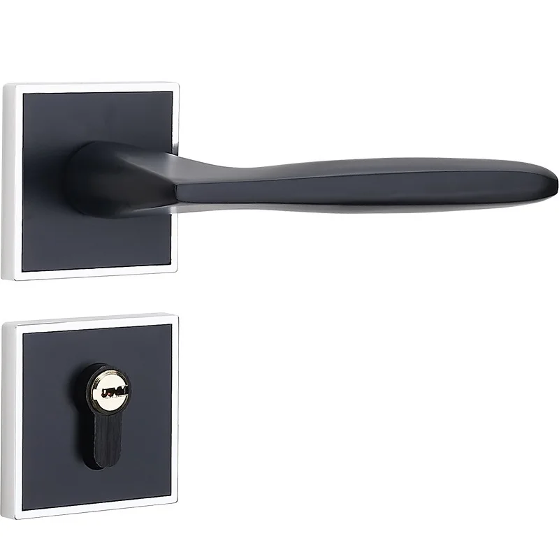 

European Black Mute Lock Indoor Bedroom Solid Wood Door Lock Household General Purpose Type Fission Lock Have Concise Hand