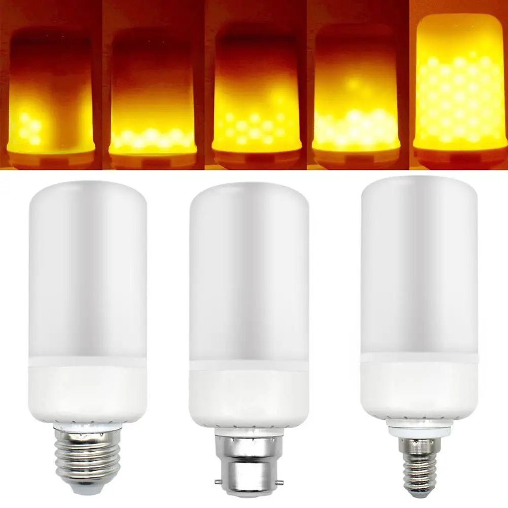 Креативные 3 режима + датчик гравитации Пламенные огни E27 E26 E14 LED эффект пламени