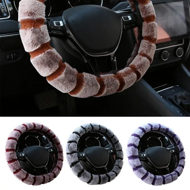 Car Steering Plush Wheel Cover Autumn Winter Copy Wool Short Fiber Decoration Collarless Warm Handle | Автомобили и мотоциклы