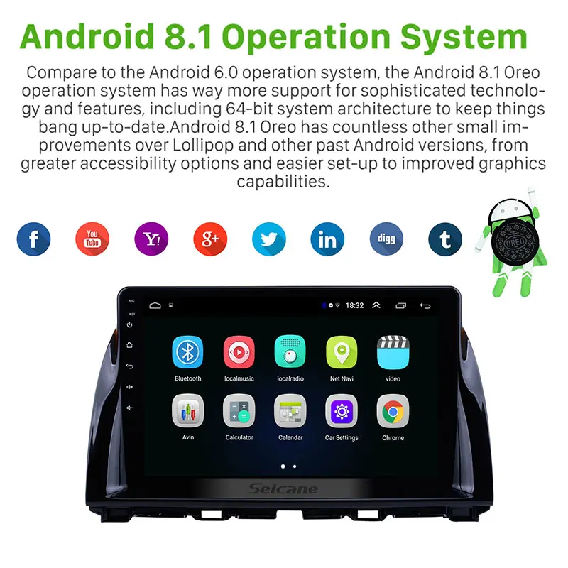Seicane Android 8 1 10 &quot2Din автомобильный стерео для 2012 2013 2015 Mazda CX 5 GPS Navi мультимедиа плеер