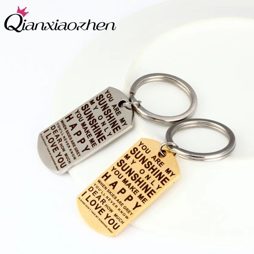 Qianxiaozhen YOU ARE MY SUNSHINE ONLY Keychain Boyfriend Gift Valentine's Day Birthday Favors Present Girfriend | Дом и сад