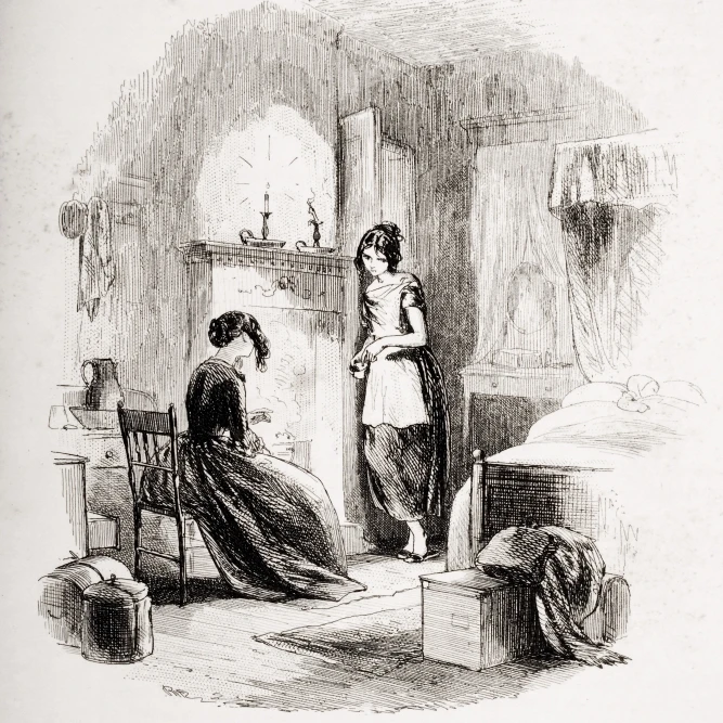 Мисс Jellyby иллюстрация Phiz 1815 1882 из книги Bleak House By Charles Dickens Published London 1853 (12x18)|Таблички