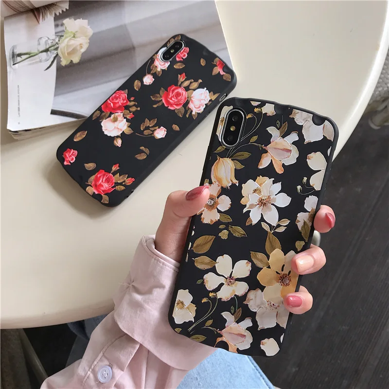 Lovebay Телефон чехол для iPhone 6 6s 7 8 Plus X XR XS Max Винтаж мультфильм красивый цветок